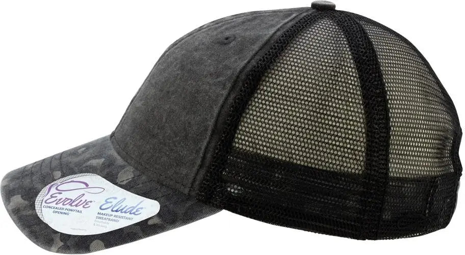 Infinity Her Janet Women’s Printed Bill with Mesh Back Cap - Black Leopard - one Size Fits Most