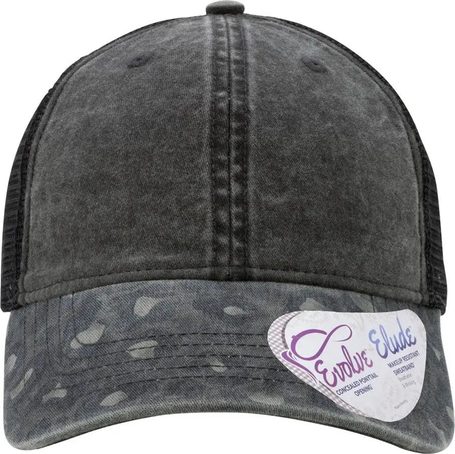 Infinity Her Janet Women’s Printed Bill with Mesh Back Cap - Black Leopard - one Size Fits Most