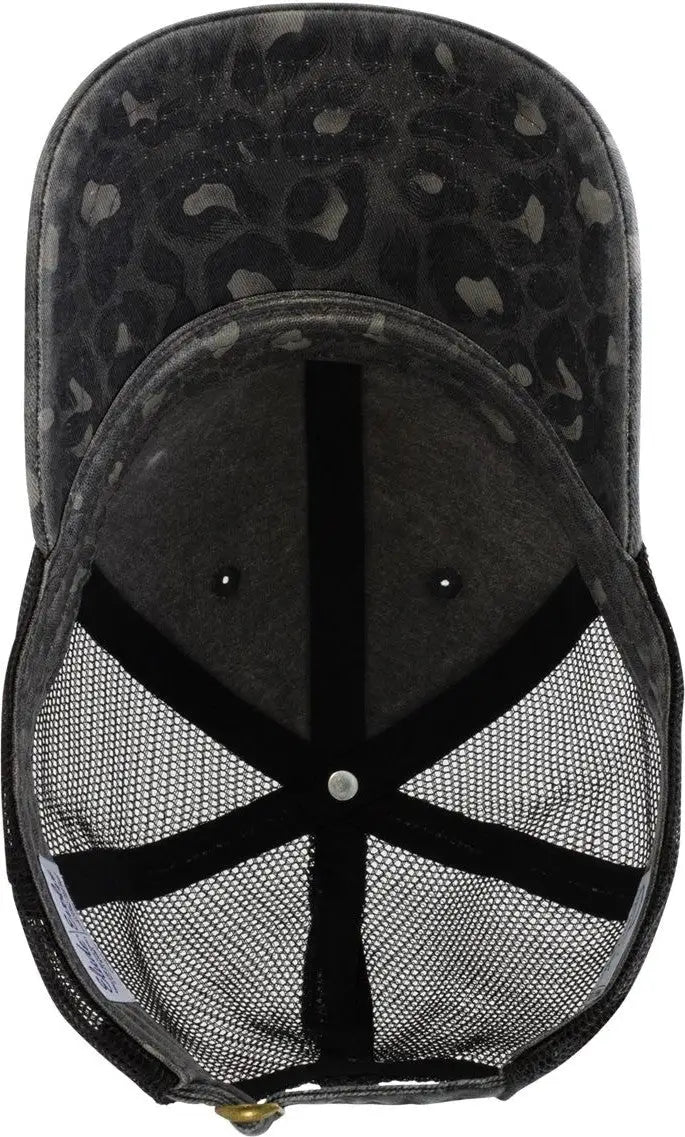 Infinity Her Janet Women’s Printed Bill with Mesh Back Cap - Black Leopard - one Size Fits Most