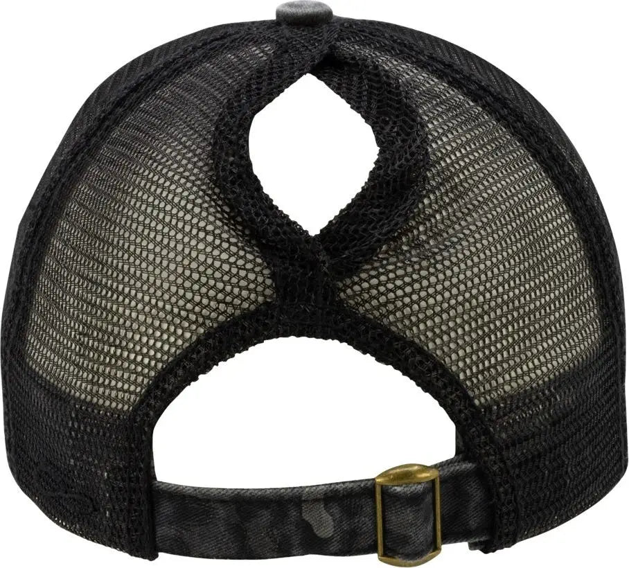 Infinity Her Janet Women’s Printed Bill with Mesh Back Cap - Black Leopard - one Size Fits Most