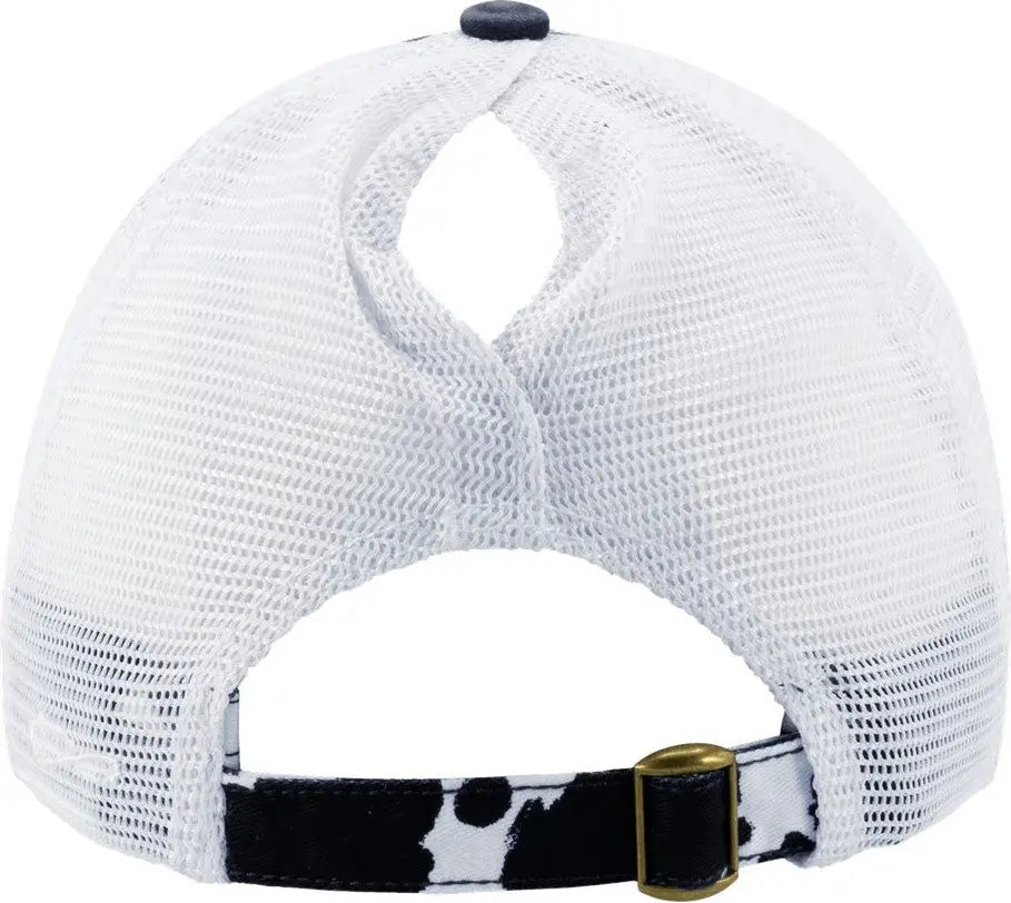 Infinity Her Janet Women’s Printed Bill with Mesh Back Cap - Black Cow White - Multi-colored / one Size Fits Most