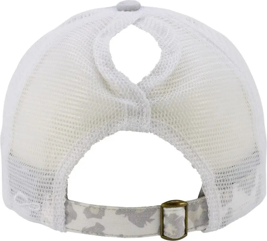 Infinity Her Janet Women’s Printed Bill with Mesh Back Cap - Grey Snow Leopard White - Light Gray / one Size Fits Most