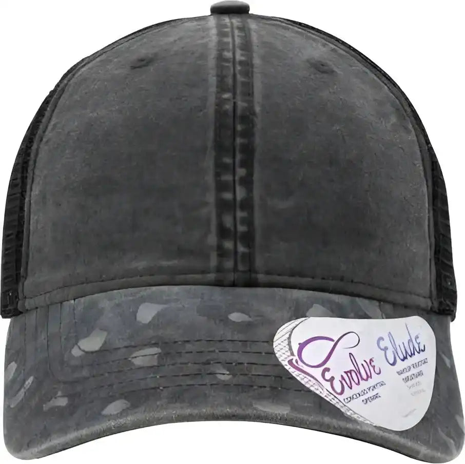 Infinity Her Janet Women’s Printed Visor with Mesh Back Cap - Black Leopard - one Size Fits Most