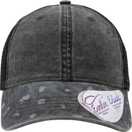 Infinity Her Janet Women’s Printed Visor with Mesh Back Cap Black Leopard / one Size Fits Most