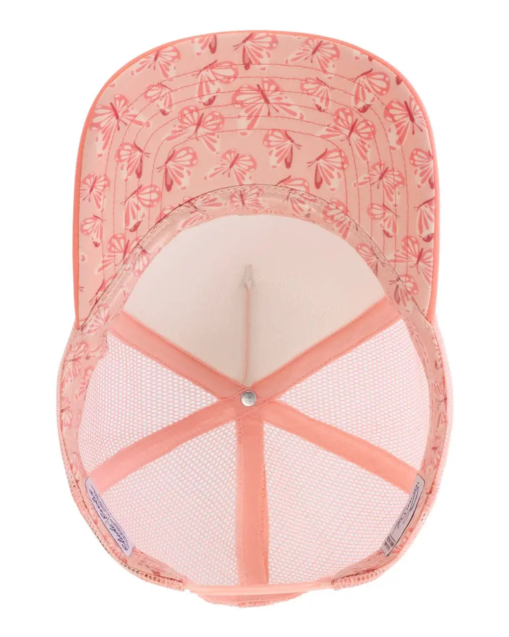 Infinity Her Rosie Women’s Foam Trucker Cap - Dusty Pink Peachy Butterfly - Ivory / one Size Fits Most