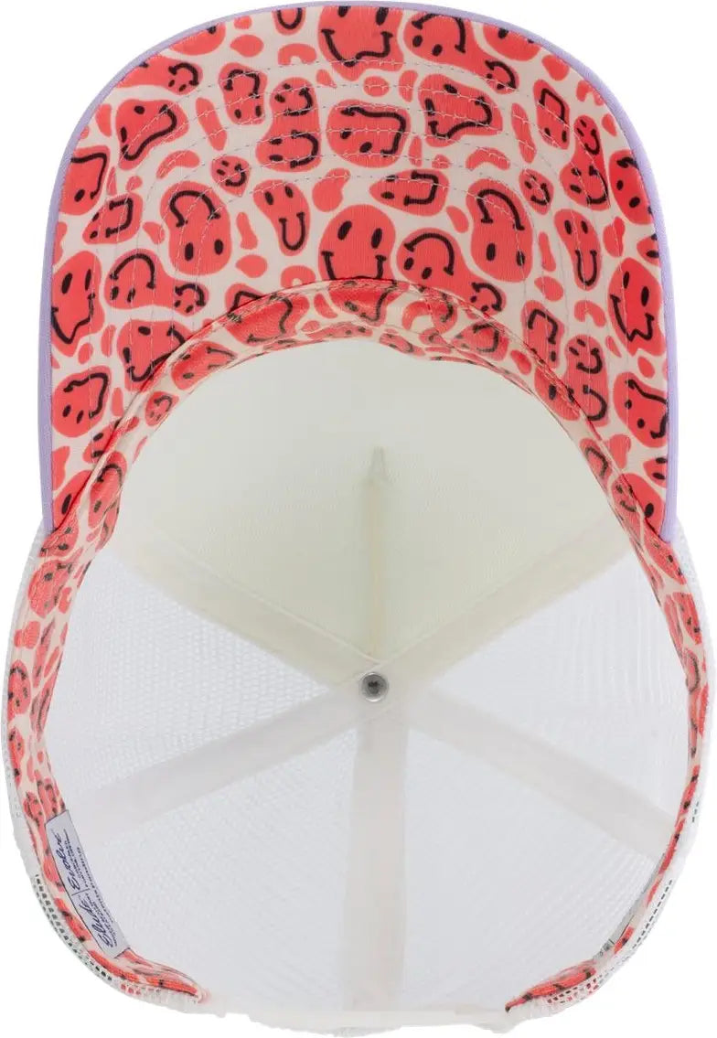 Infinity Her Rosie Women’s Foam Trucker Cap - Ivory Lavender White Smiley - Purple / one Size Fits Most