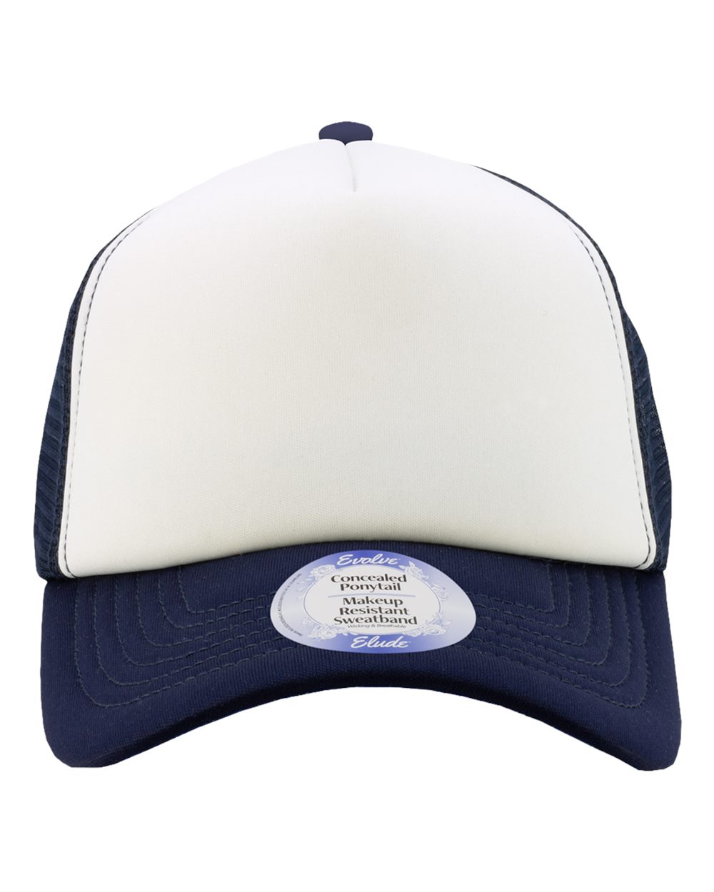 Infinity Her Rosie Women’s Foam Trucker Cap - White Dark Navy Waves