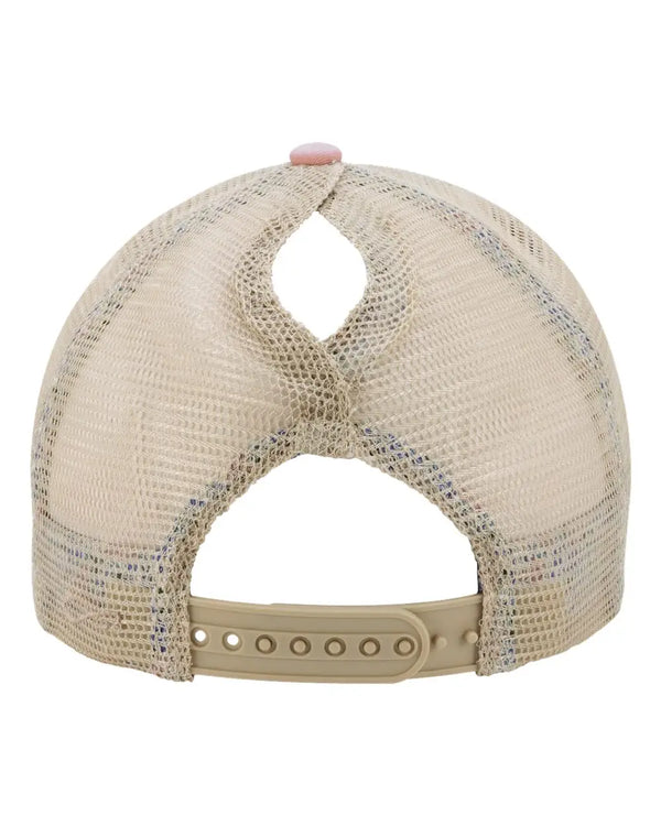 Dusty Pink Floral Washed Mesh Back Cap - HIT a Double