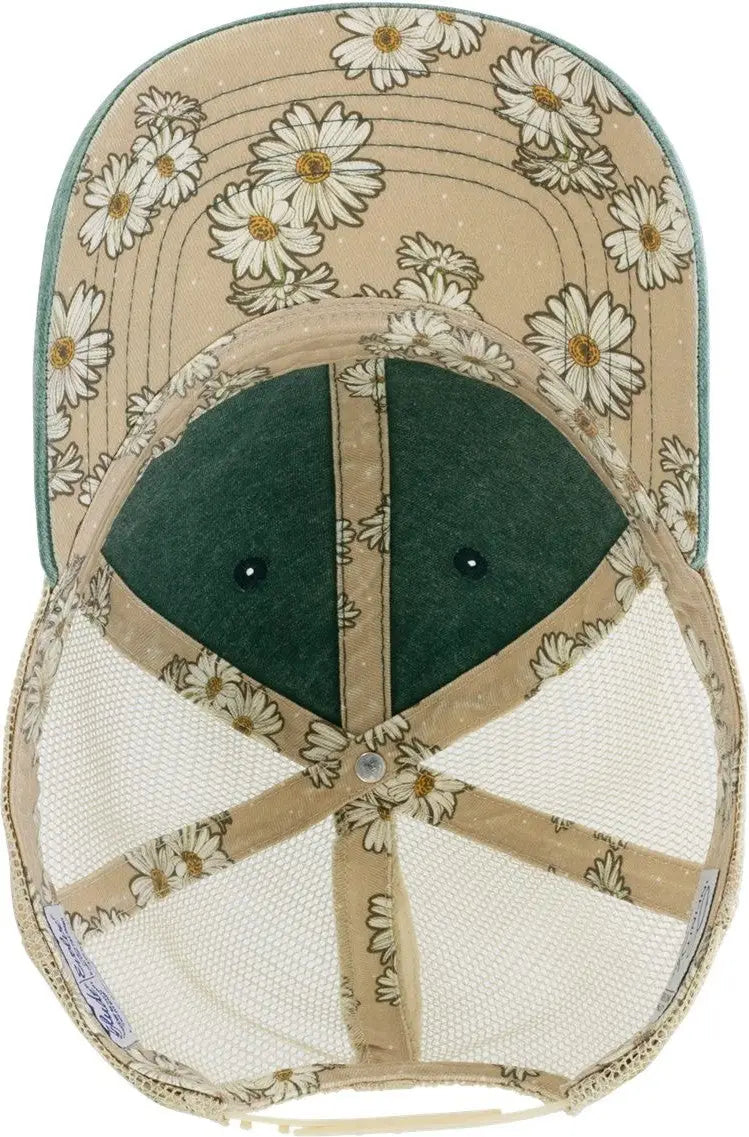Infinity Her Tess Women’s Washed Mesh-back Cap - Jade Daisy Khaki - Jade/ Daisy/ / one Size Fits Most