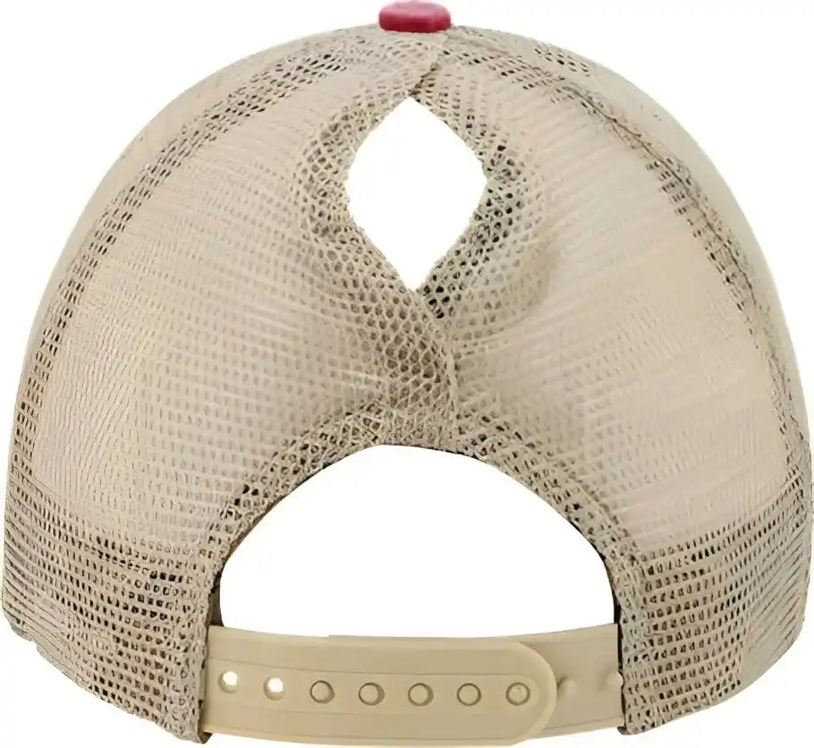 Infinity Her Tess Women’s Washed Mesh Back Cap - Red Leopard - one Size Fits Most
