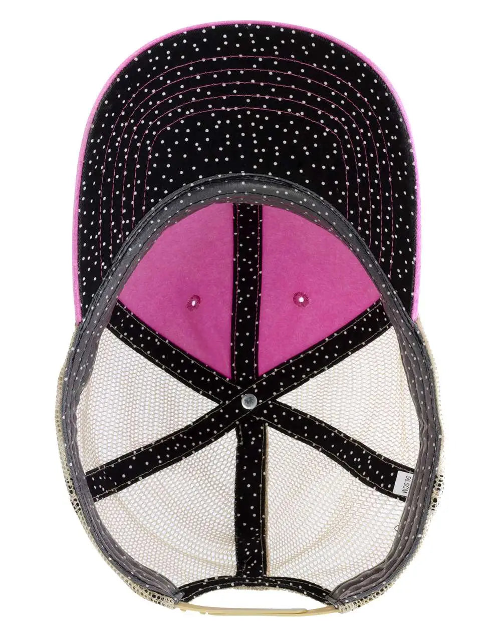 Infinity Her Tess Women’s Washed Mesh-back Cap - Rose Polka Dots - one Size Fits Most