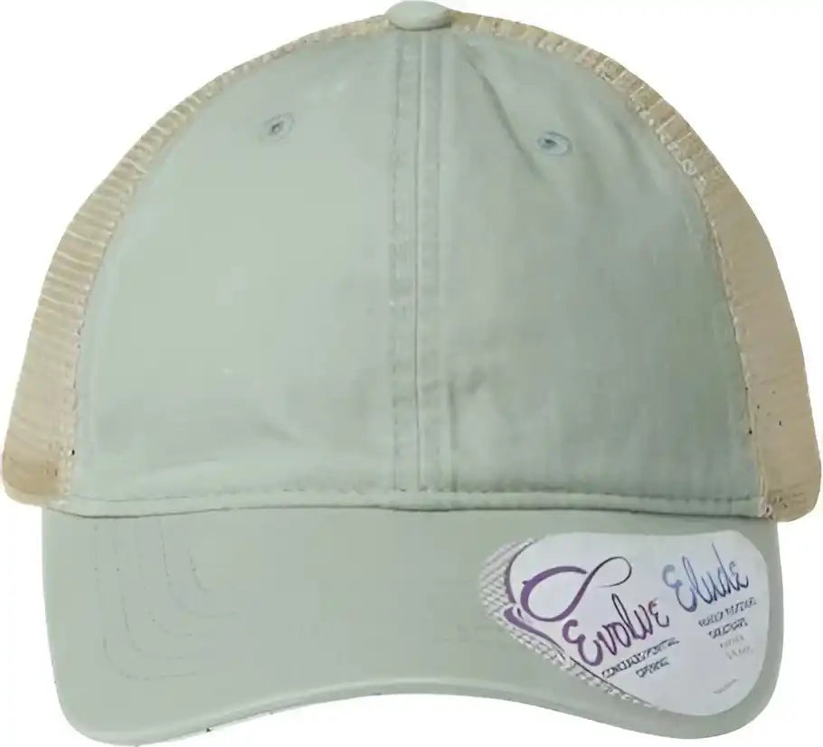 Infinity Her Tess Women’s Washed Mesh Back Cap Sage Polka Dots Green / one Size Fits Most