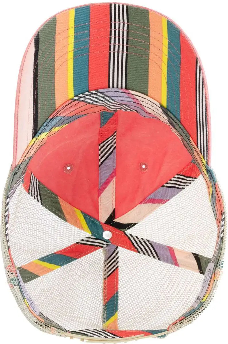 Infinity Her Tess Women’s Washed Mesh-back Cap - Sherbet Stripes - Multi-colored / one Size Fits Most