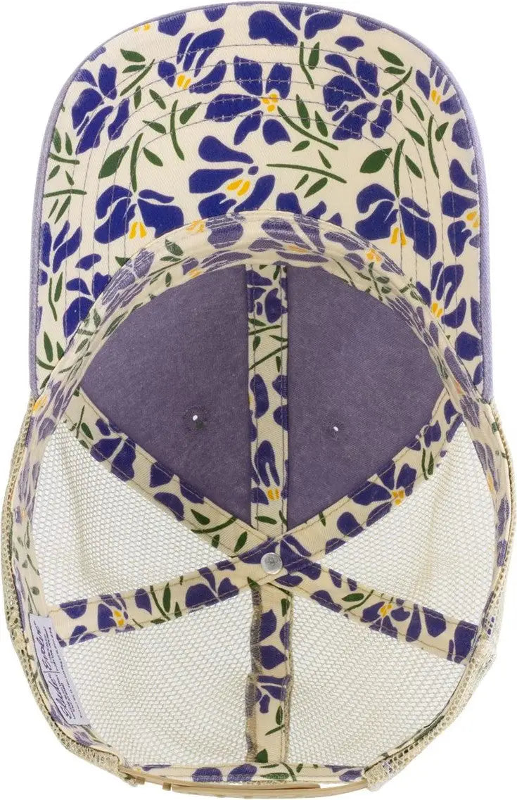 Infinity Her Tess Women’s Washed Mesh-back Cap - Violet Floral Khaki - Violet/ Floral/ / one Size Fits Most