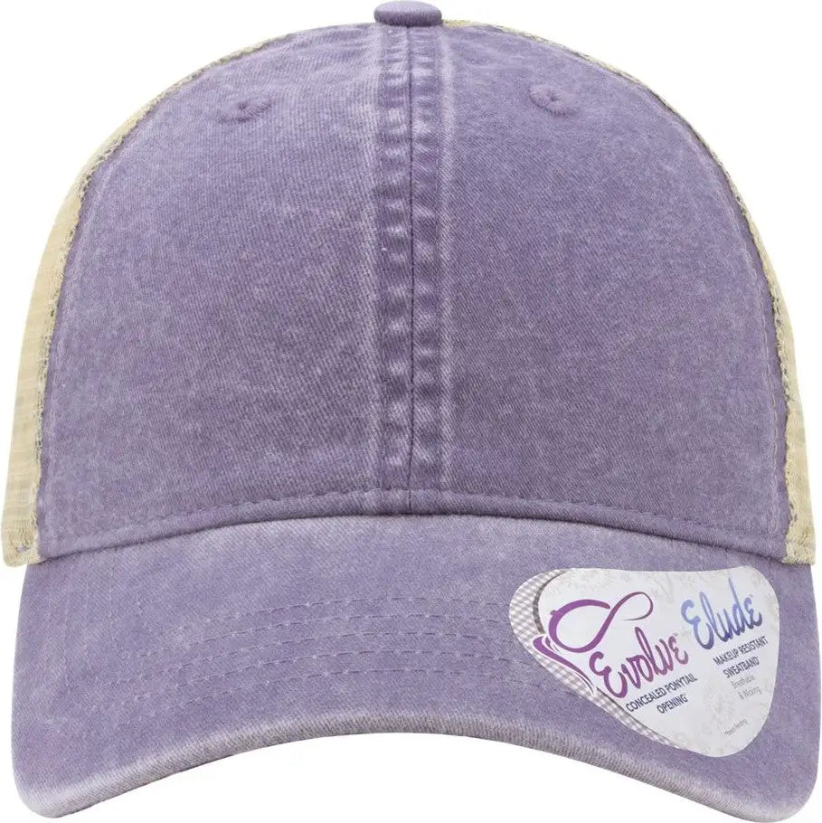 Infinity Her Tess Women’s Washed Mesh-back Cap - Violet Floral Khaki - Violet/ Floral/ / one Size Fits Most