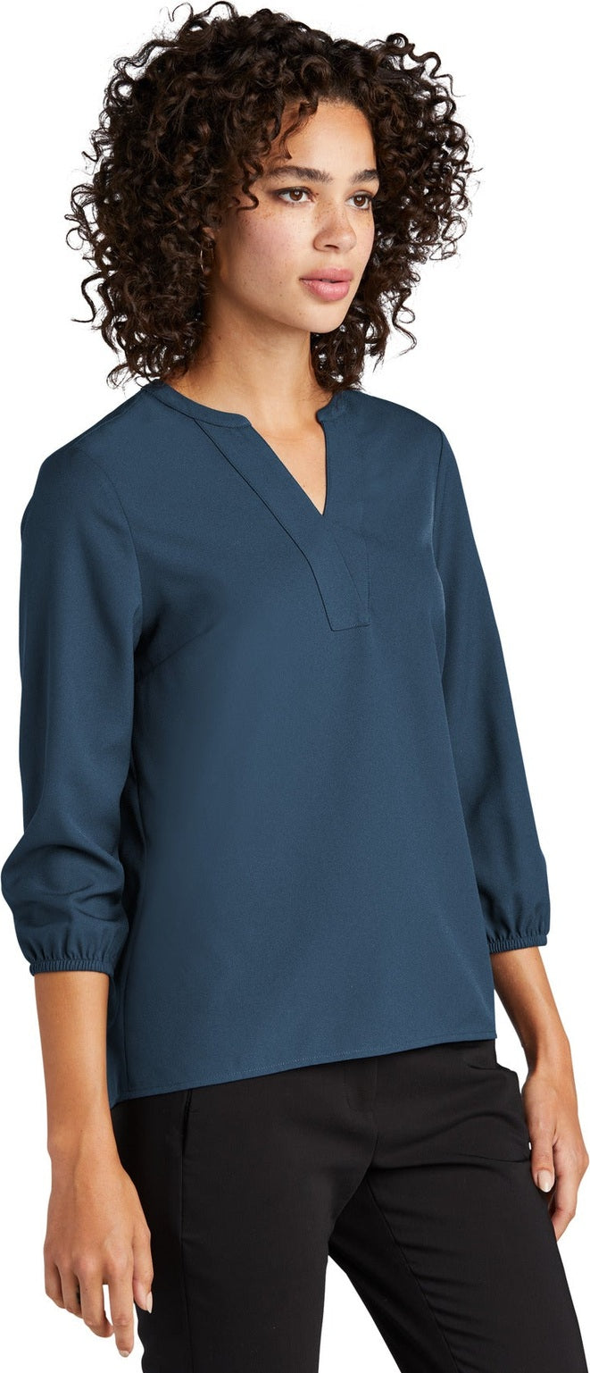InsBlue Mercer+Mettle Women's Stretch Crepe 3/4-Sleeve Blouse MM2011