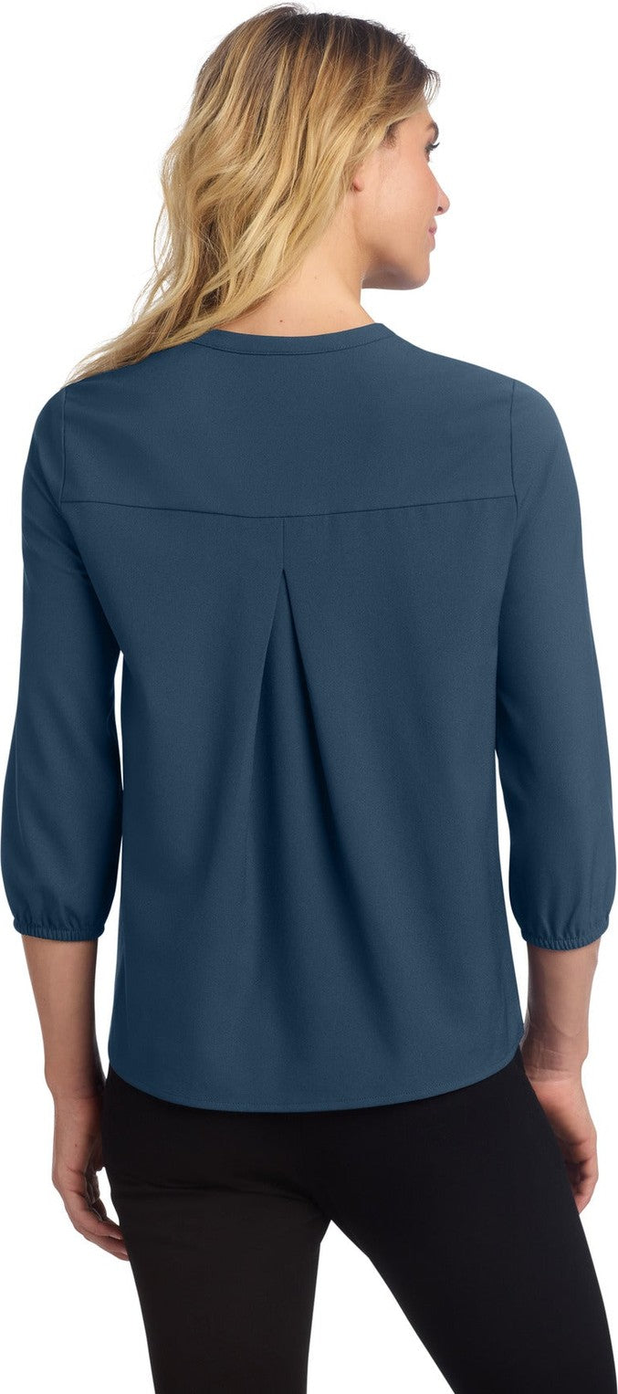 InsBlue Mercer+Mettle Women's Stretch Crepe 3/4-Sleeve Blouse MM2011