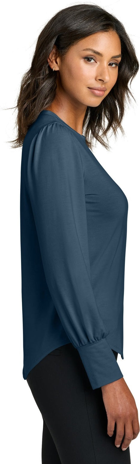 InsBlue Mercer+Mettle Women's Stretch Jersey Long Sleeve Blouson Top MM1019