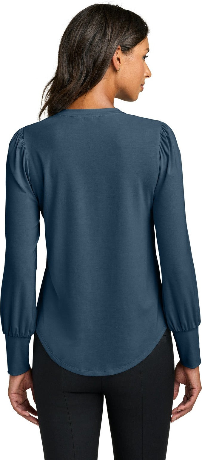 InsBlue Mercer+Mettle Women's Stretch Jersey Long Sleeve Blouson Top MM1019