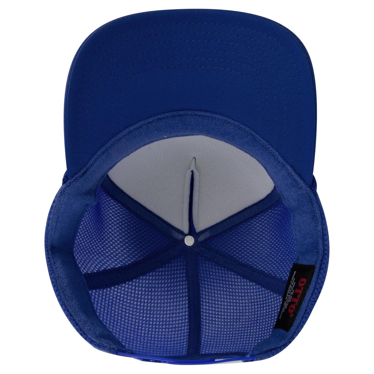 Inside View of 001 - Royal OTTO CAP 5 Panel High Crown Air Mesh Back Trucker Hat