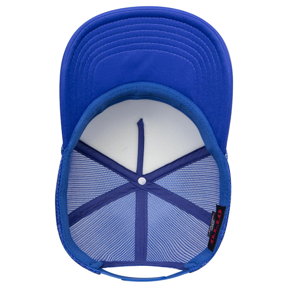 Inside View of 001 - Royal OTTO CAP 5 Panel Low Profile Mesh Back Trucker Hat