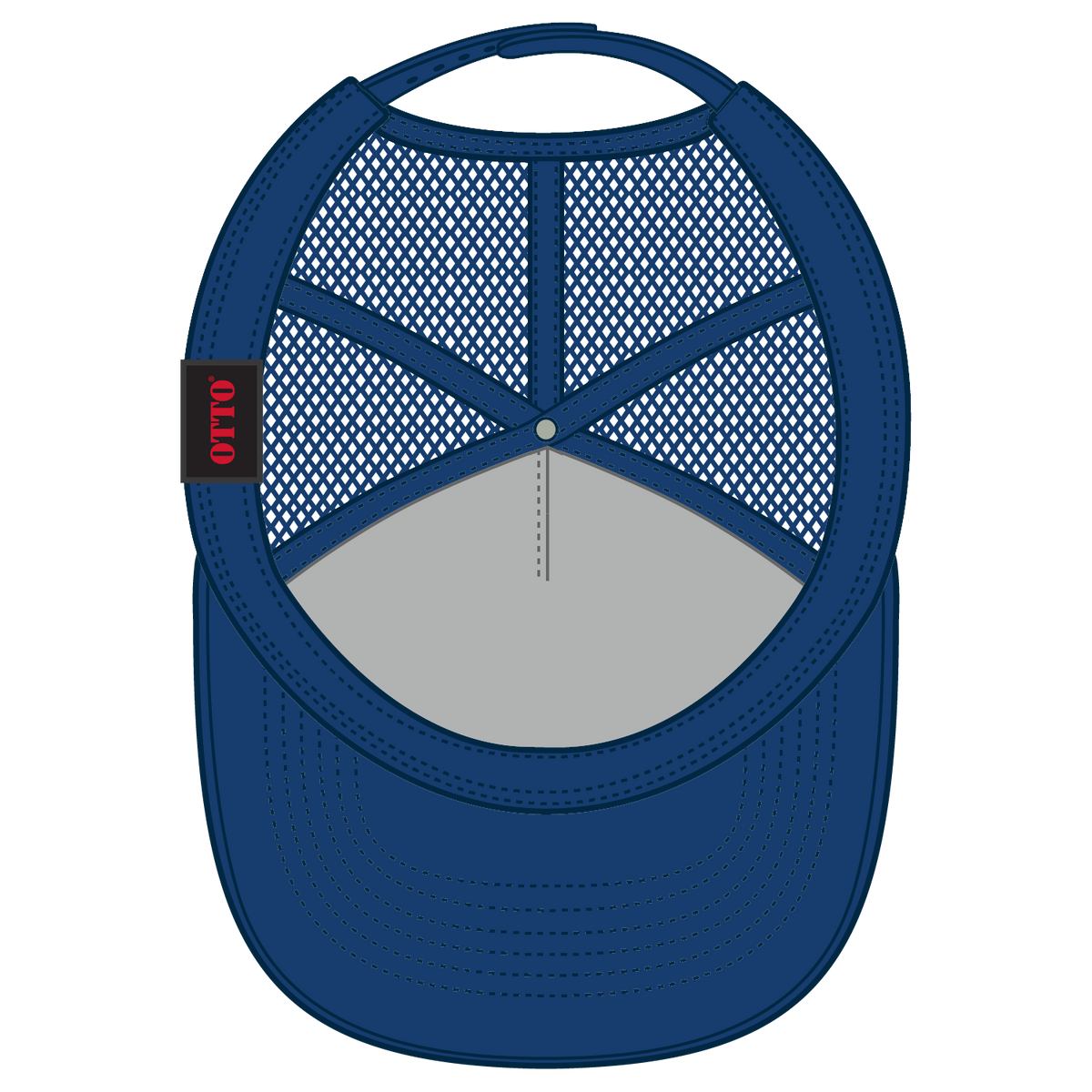 Inside View of 001 - Royal OTTO CAP 5 Panel Low Profile Mesh Back Trucker Hat