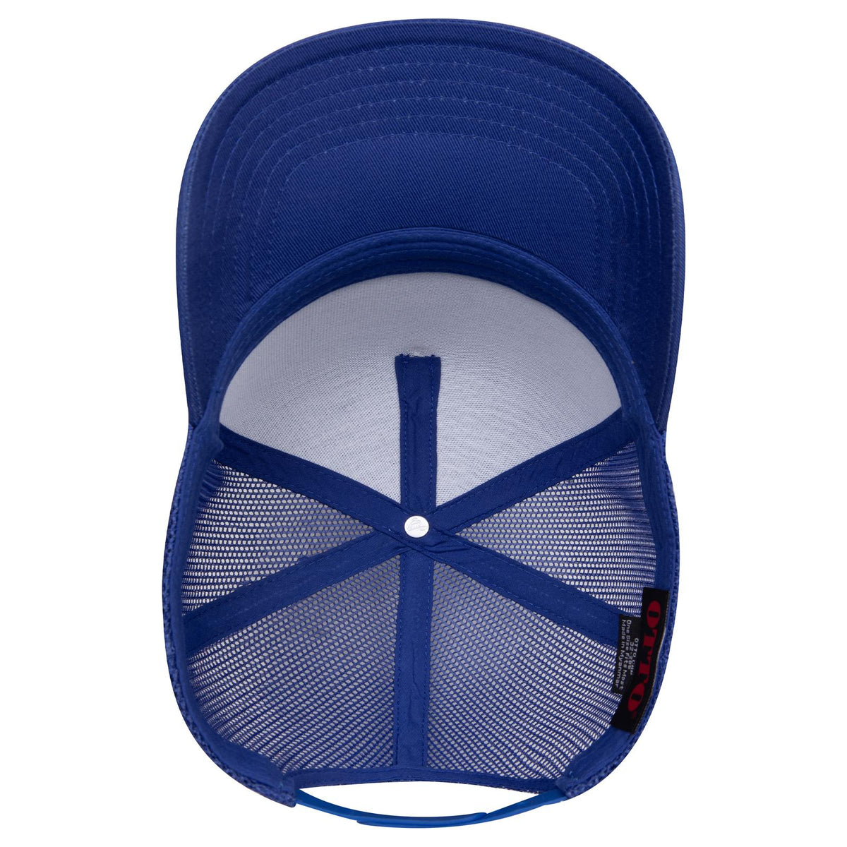 Inside View of 001 - Royal OTTO CAP 5 Panel Mid Profile Mesh Back Trucker Hat
