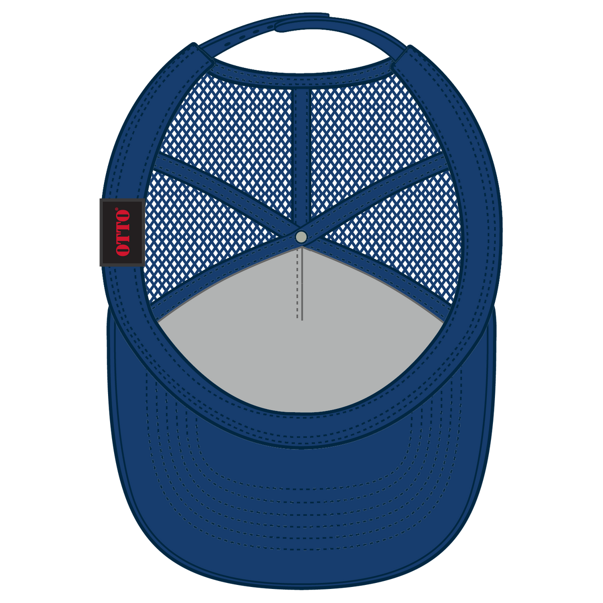 Inside View of 001 - Royal OTTO CAP 5 Panel Mid Profile Mesh Back Trucker Hat