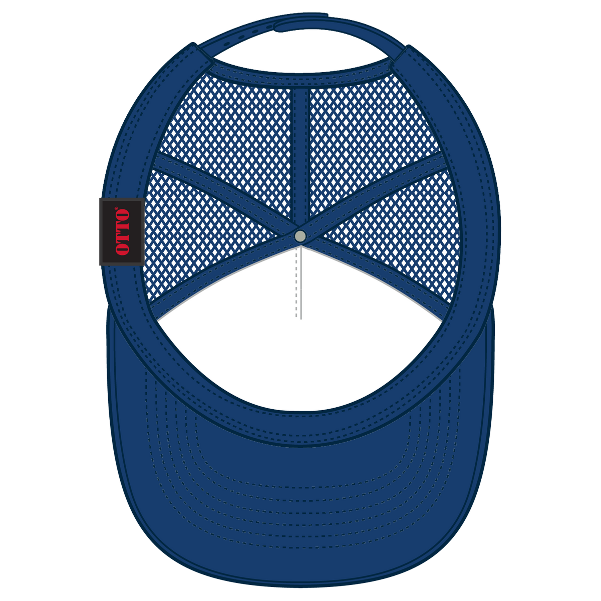 Inside View of 001 - Royal OTTO CAP 5 Panel Mid Profile Mesh Back Trucker Hat