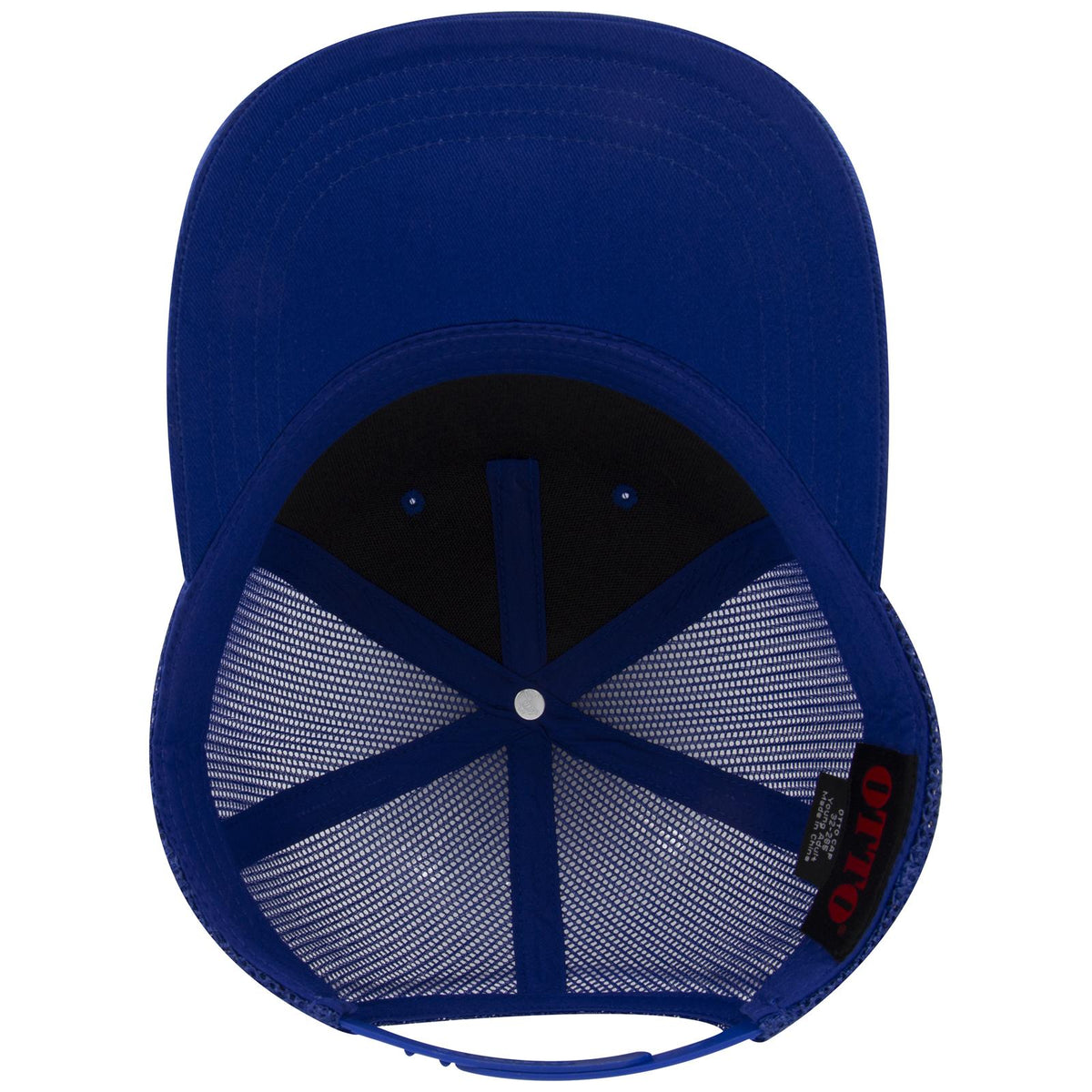 Inside View of 001 - Royal OTTO CAP 5 Panel Mid Profile Mesh Back Trucker Hat