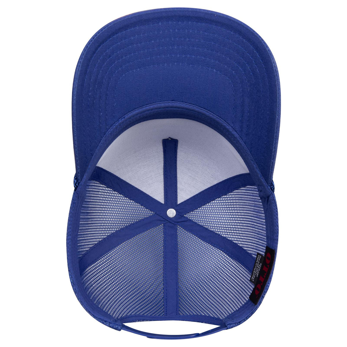 Inside View of 001 - Royal OTTO CAP 5 Panel Mid Profile Mesh Back Trucker Hat