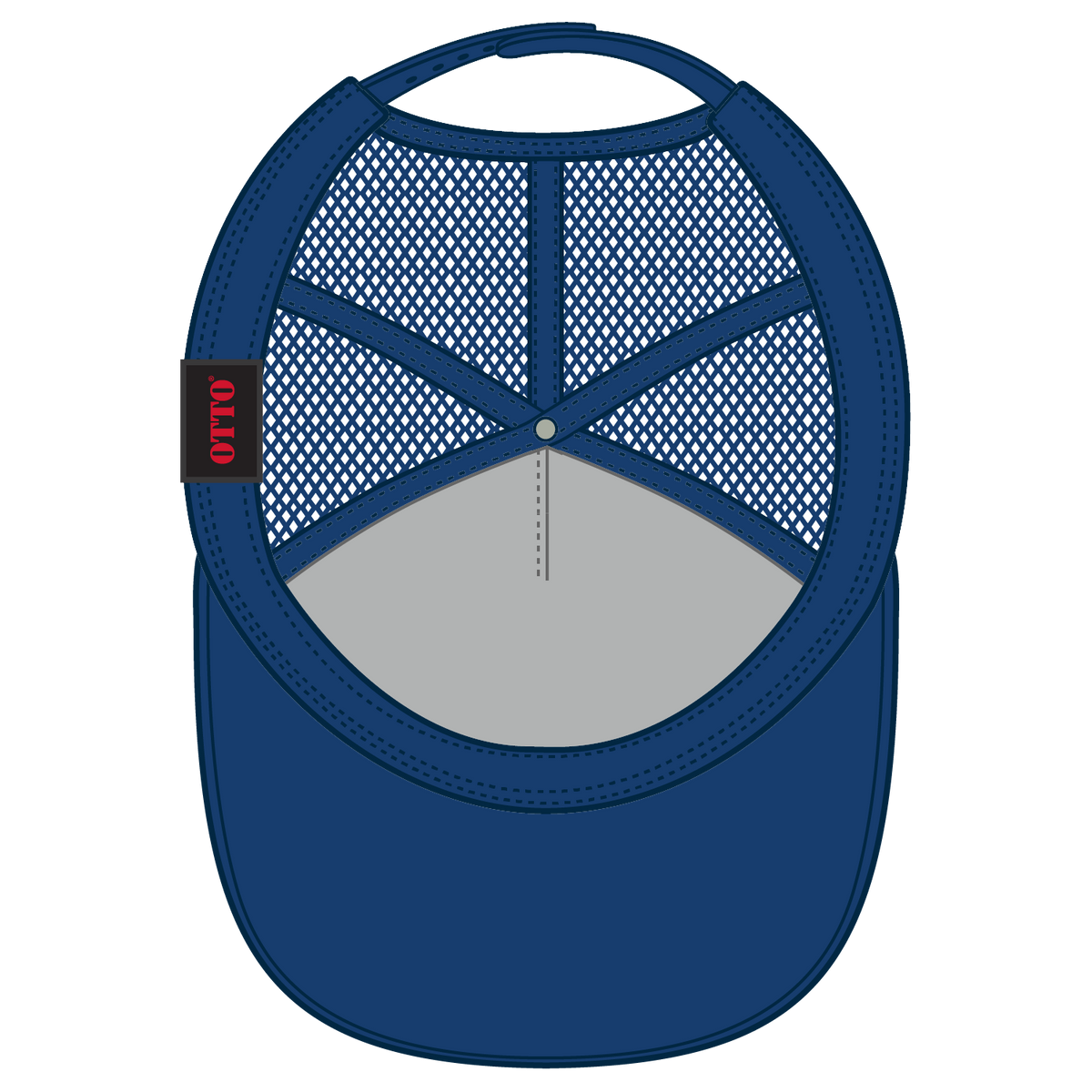 Inside View of 001 - Royal OTTO CAP 5 Panel Pro Style Mesh Back Trucker Hat