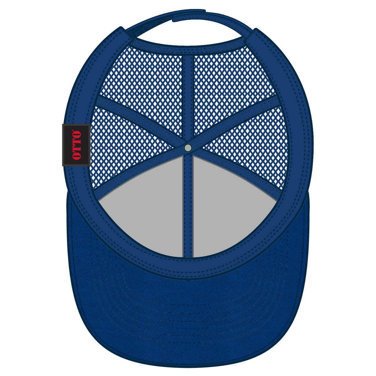 Inside View of 001 - Royal OTTO CAP 6 Panel Low Profile Mesh Back Trucker Hat