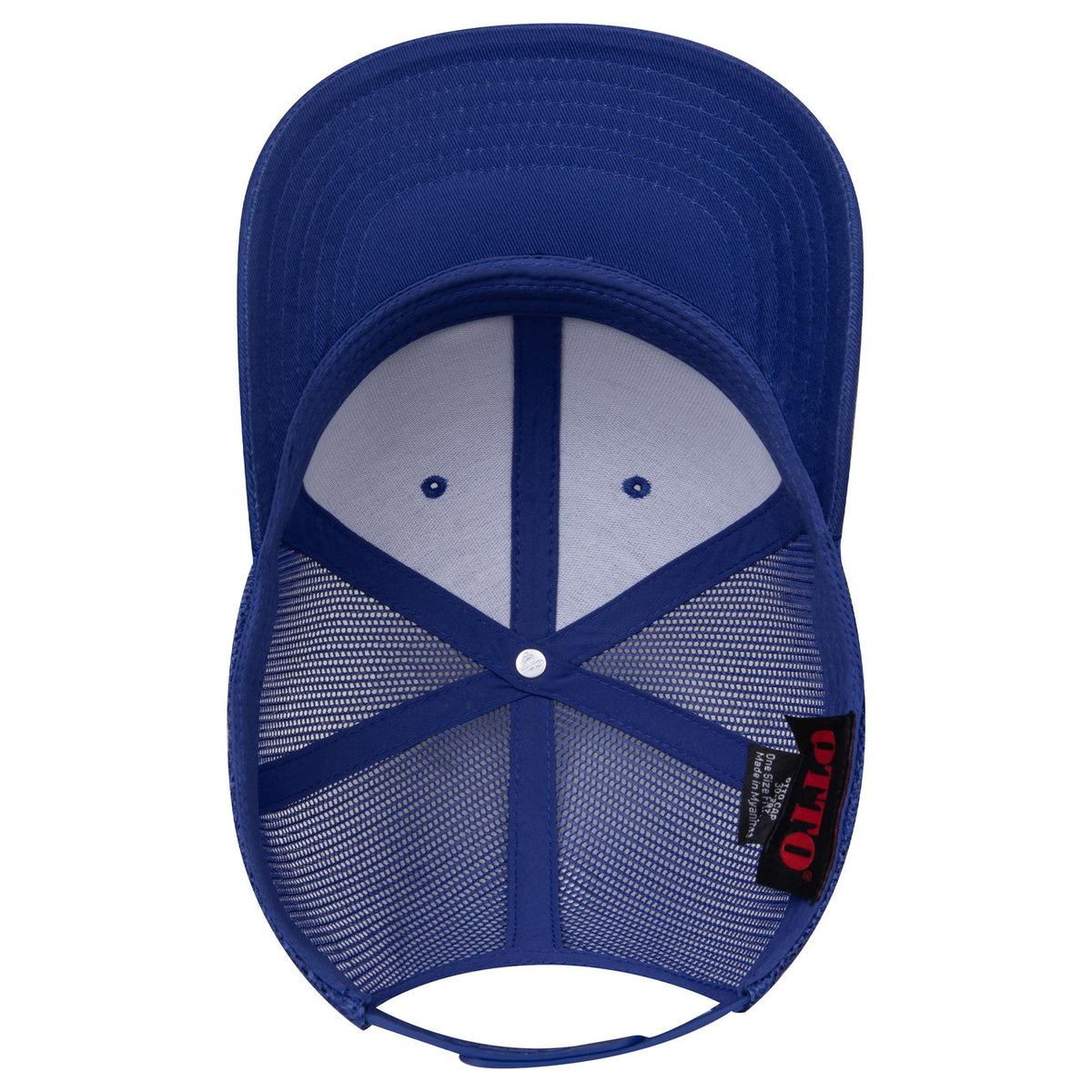 Inside View of 001 - Royal OTTO CAP 6 Panel Mid Profile Mesh Back Trucker Hat