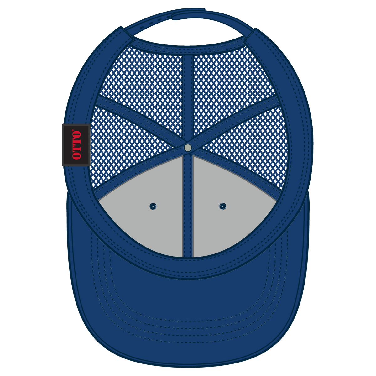 Inside View of 001 - Royal OTTO CAP 6 Panel Mid Profile Mesh Back Trucker Hat
