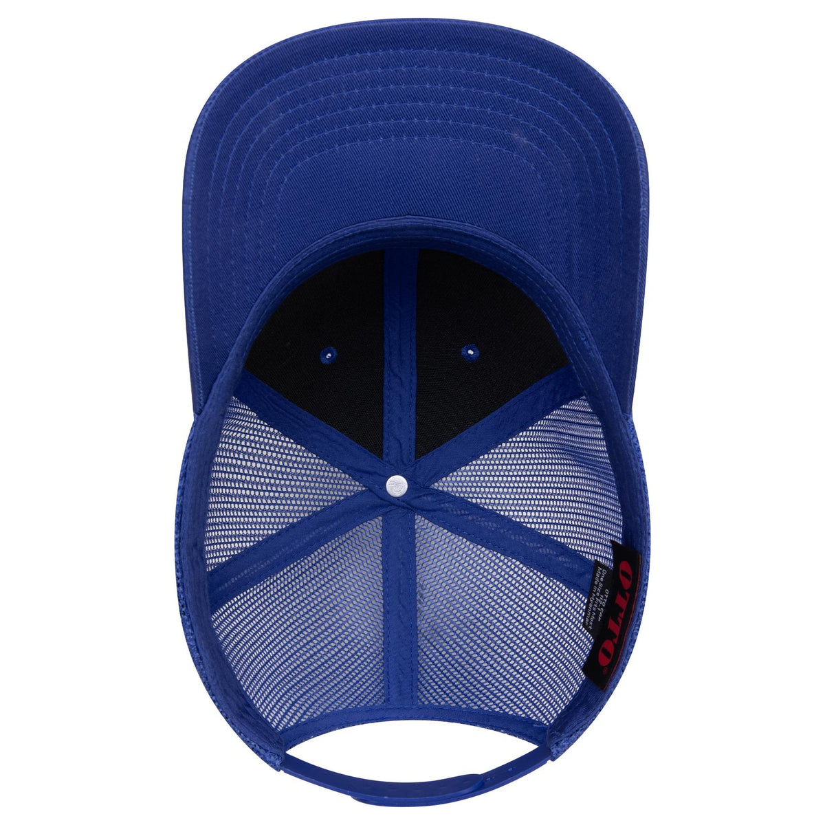Inside View of 001 - Royal OTTO CAP 6 Panel Mid Profile Mesh Back Trucker Hat