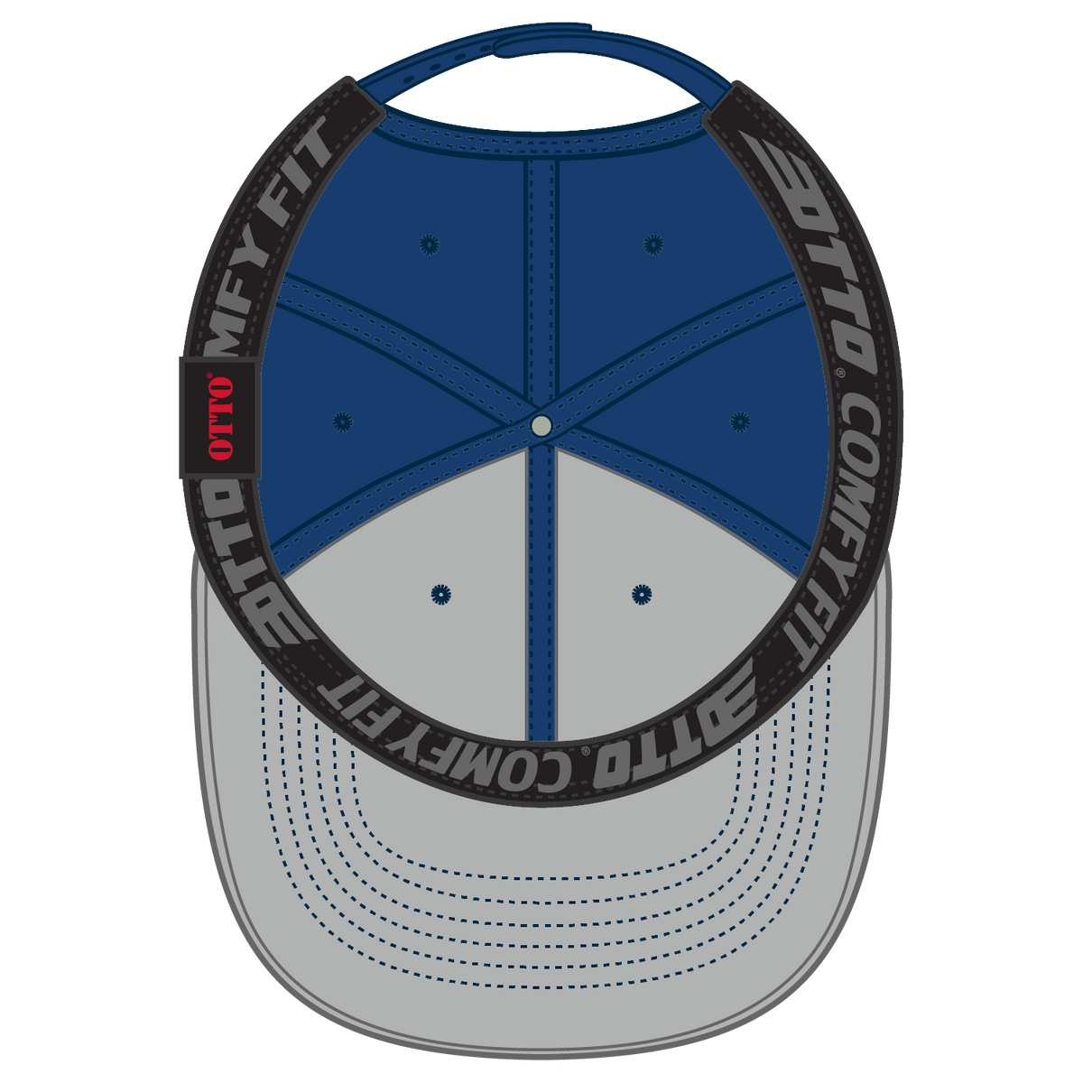 Inside View of 001 - Royal OTTO CAP "OTTO COMFY FIT" 6 Panel Low Profile Baseball Cap