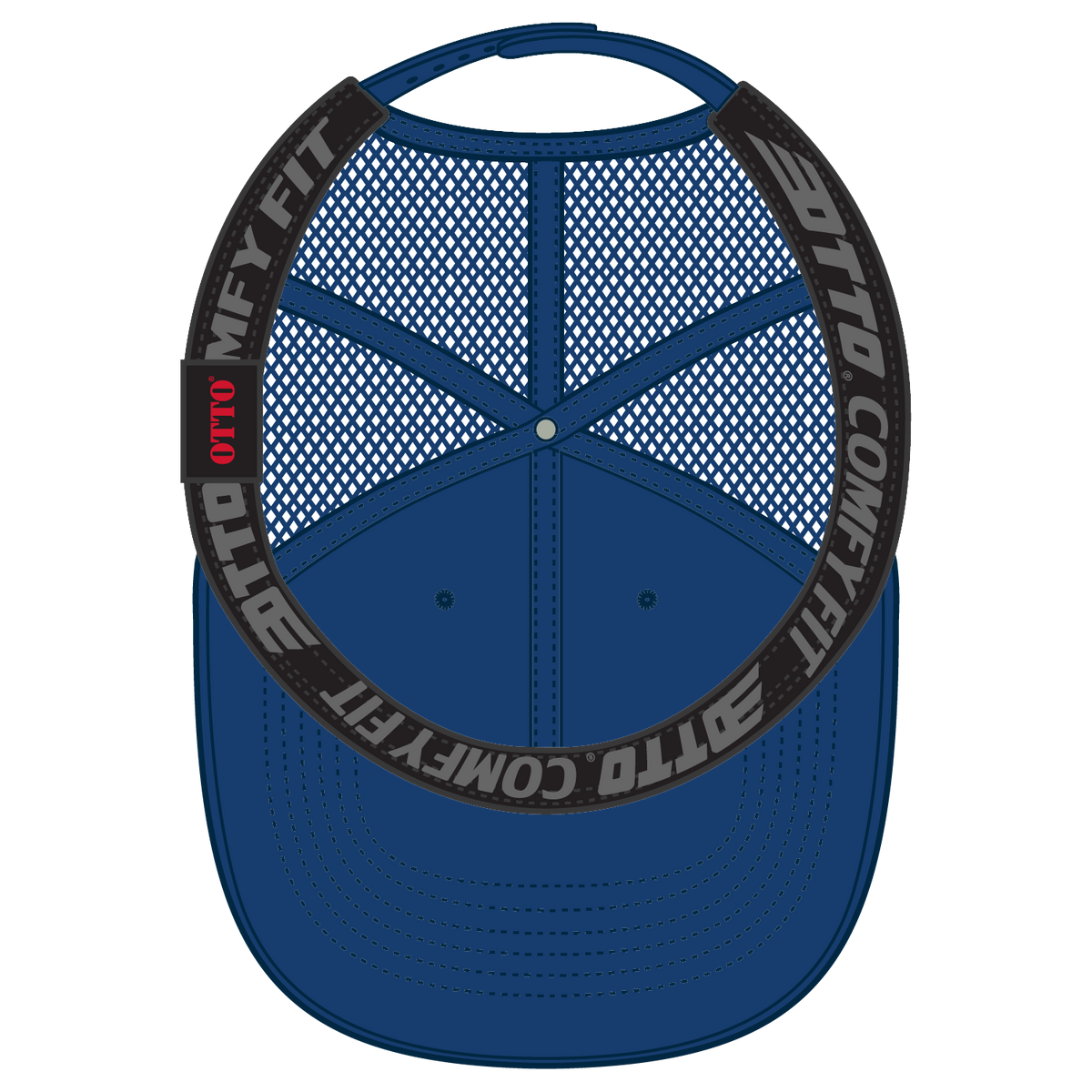 Inside View of 001 - Royal OTTO CAP "OTTO COMFY FIT" 6 Panel Low Profile Mesh Back Trucker Hat