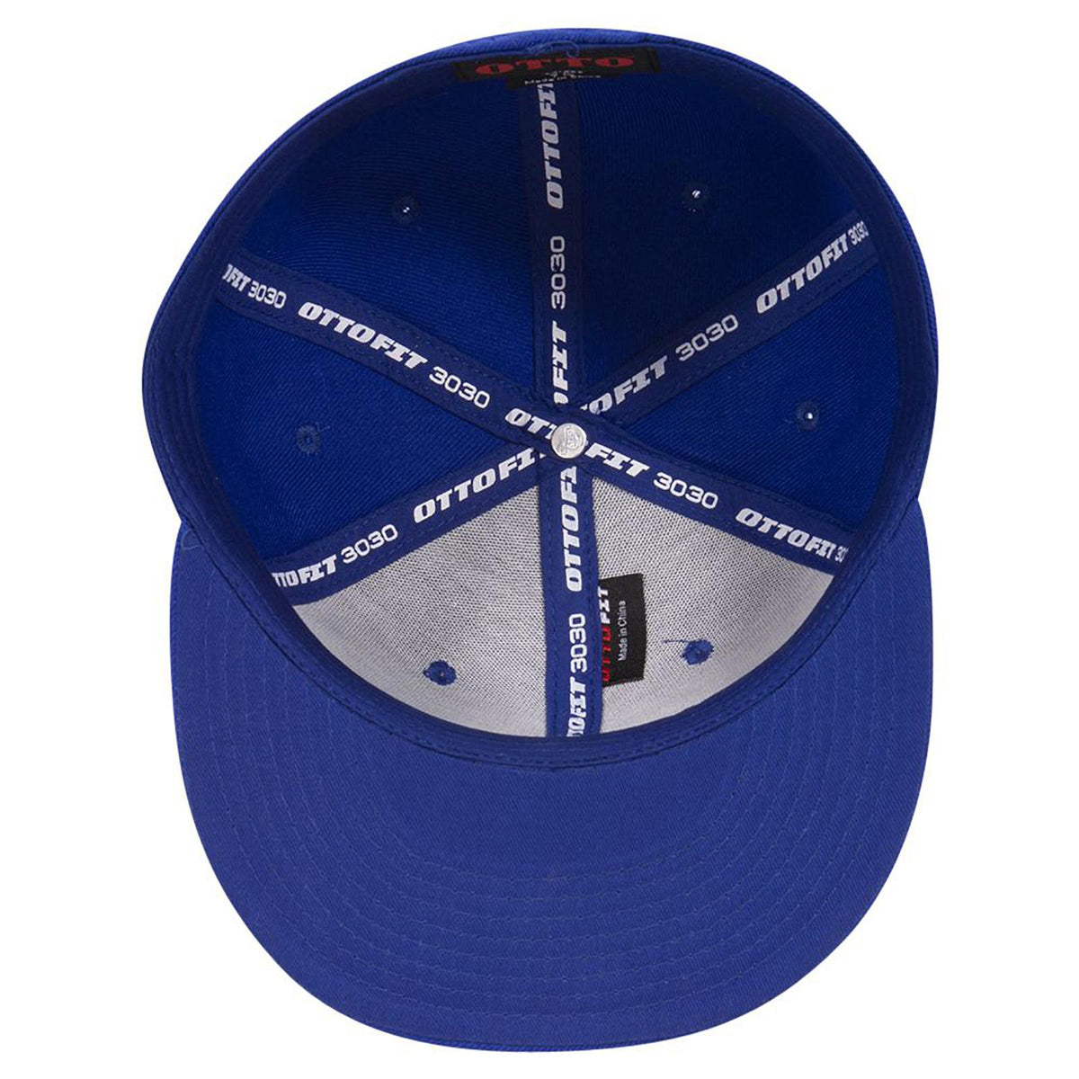 Inside View of 001 - Royal OTTO CAP "OTTO FIT" 6 Panel Mid Profile Flat Visor Baseball Cap