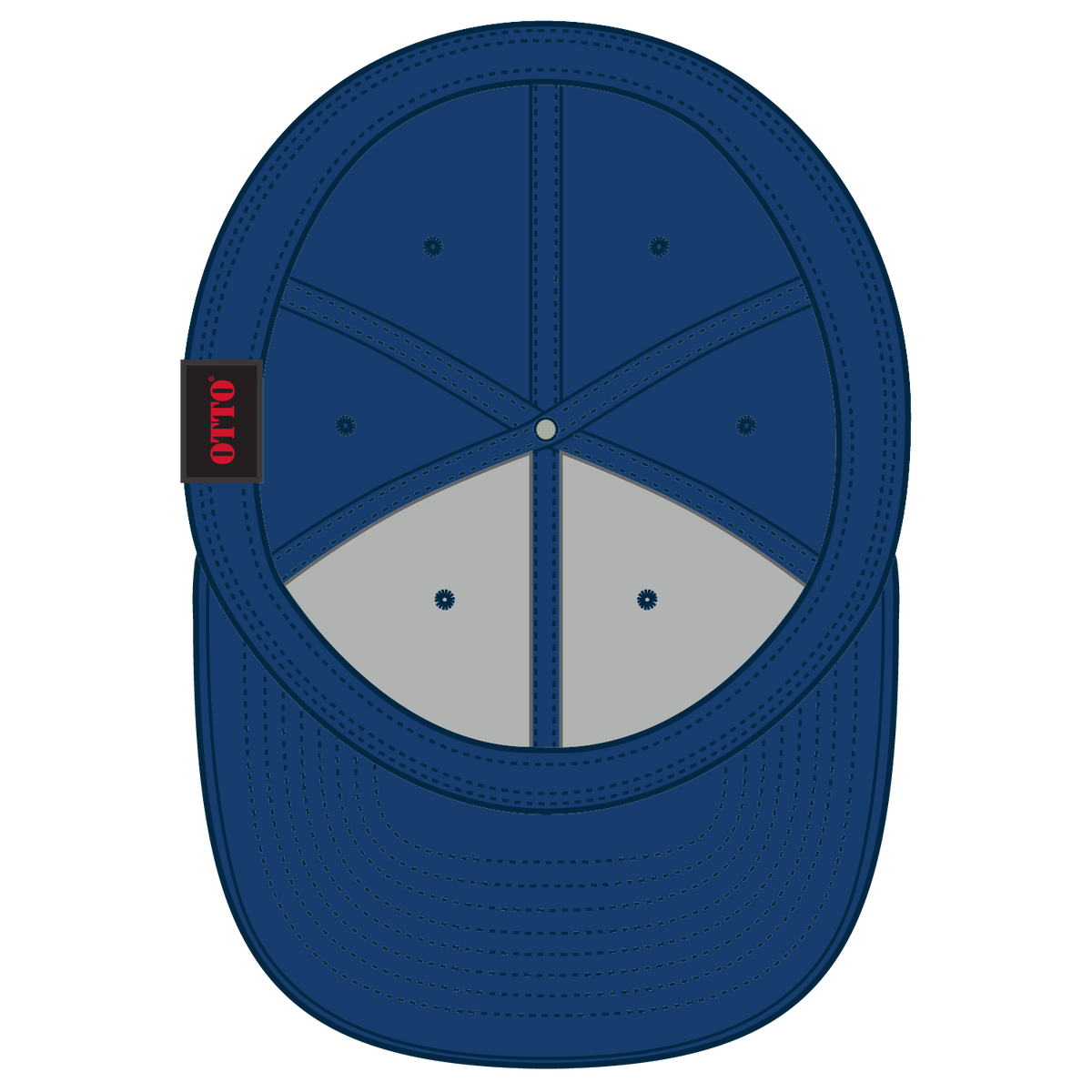 Inside View of 001 - Royal OTTO CAP "OTTO FIT" 6 Panel Mid Profile Flat Visor Baseball Cap