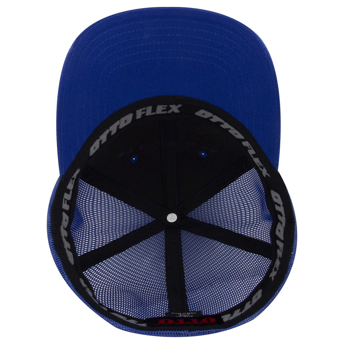 Inside View of 001 - Royal OTTO CAP "OTTO FLEX" Fitted 6 Panel Low Profile Mesh Back Trucker Hat
