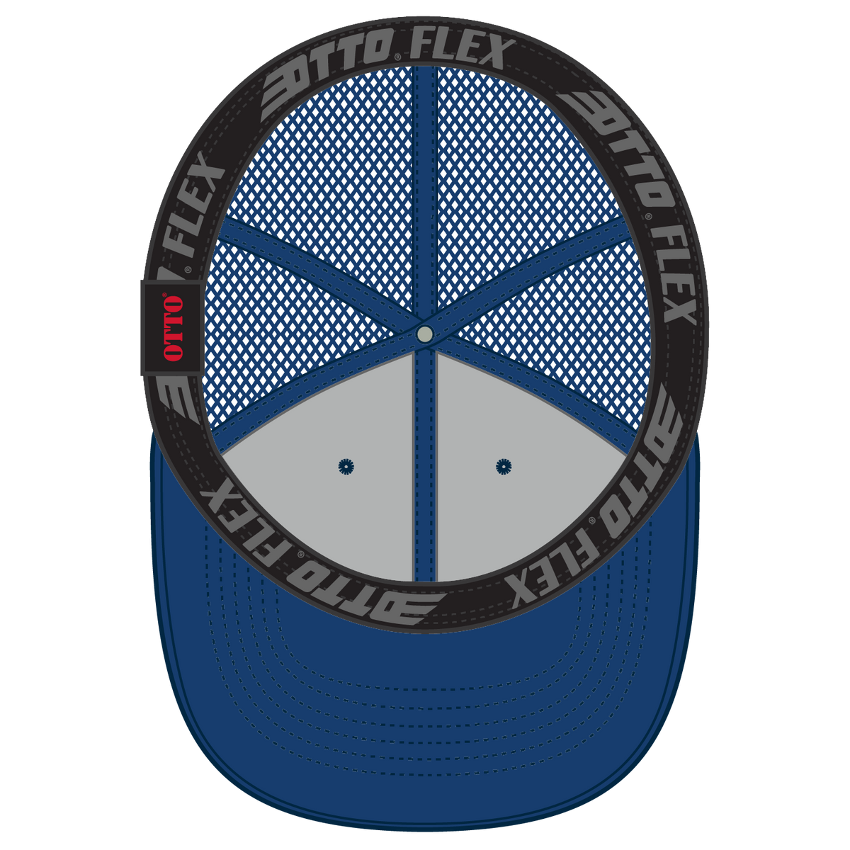 Inside View of 001 - Royal OTTO CAP "OTTO FLEX" Fitted 6 Panel Low Profile Mesh Back Trucker Hat