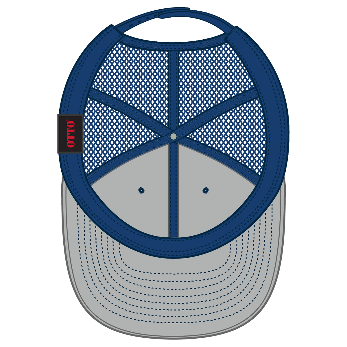 Inside View of 001 - Royal OTTO CAP "OTTO SNAP" 6 Panel Pro Style Mesh Back Trucker Snapback Hat