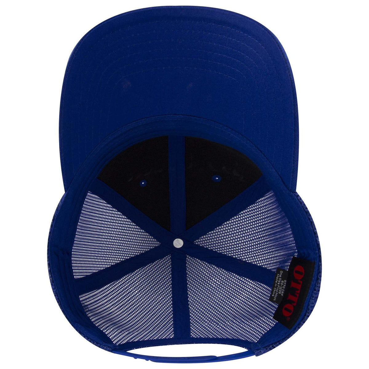 Inside View of 001A - Royal OTTO CAP 6 Panel Low Profile Mesh Back Trucker Hat