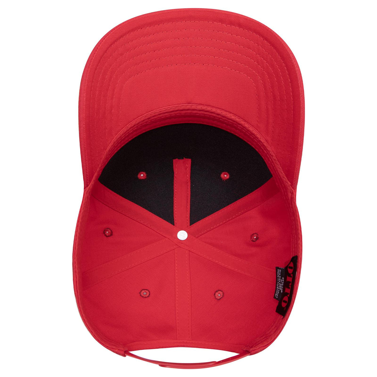 Inside View of 002 - Red OTTO CAP 5 Panel Mid Profile Baseball Cap