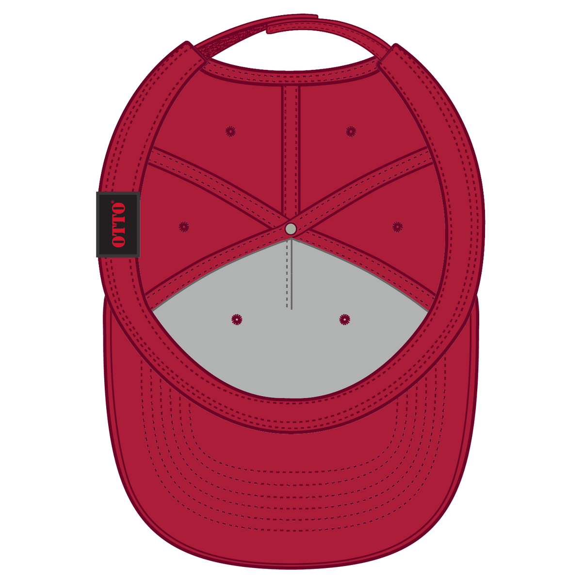 Inside View of 002 - Red OTTO CAP 5 Panel Mid Profile Baseball Cap