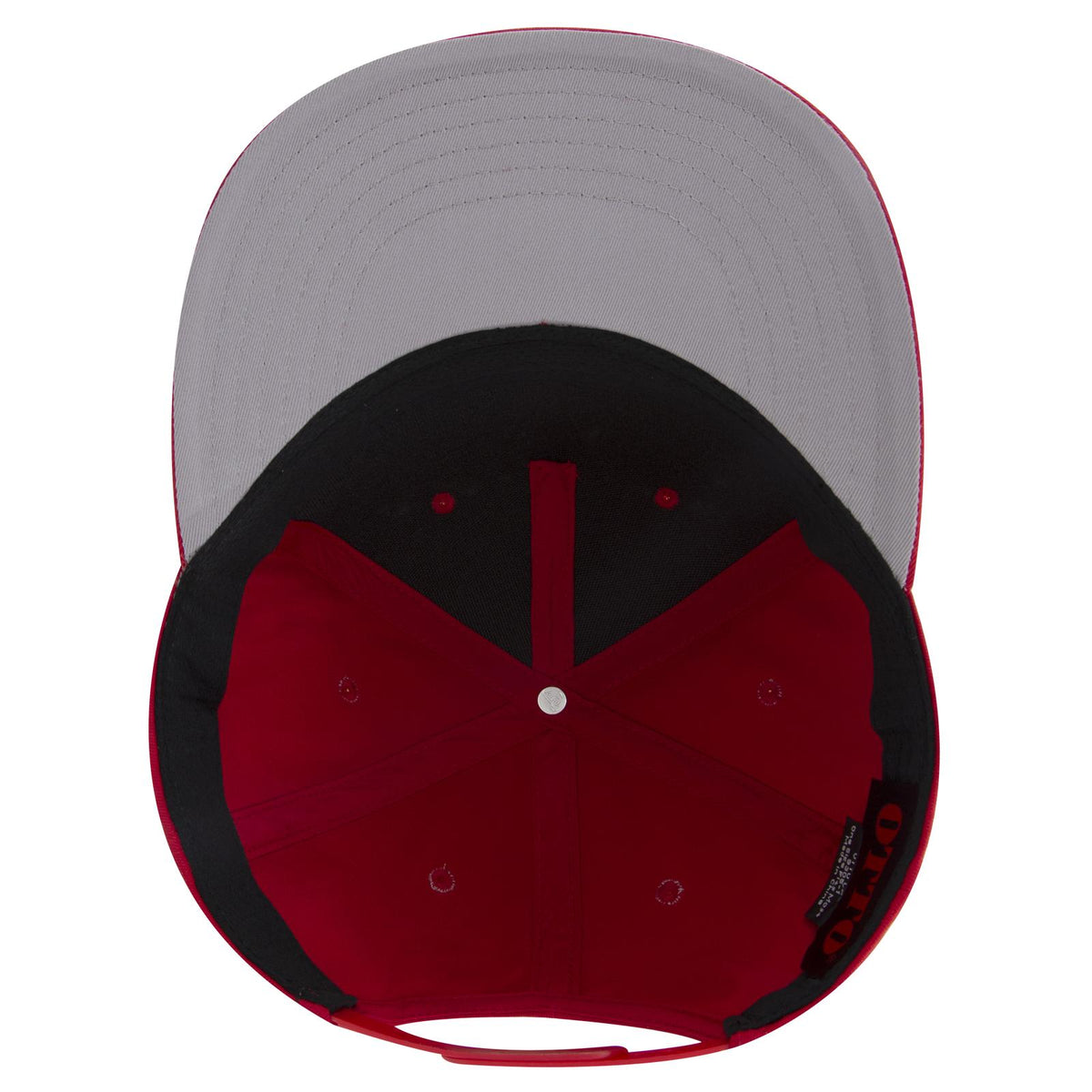 Inside View of 002 - Red OTTO CAP 5 Panel Pro Style Baseball Cap