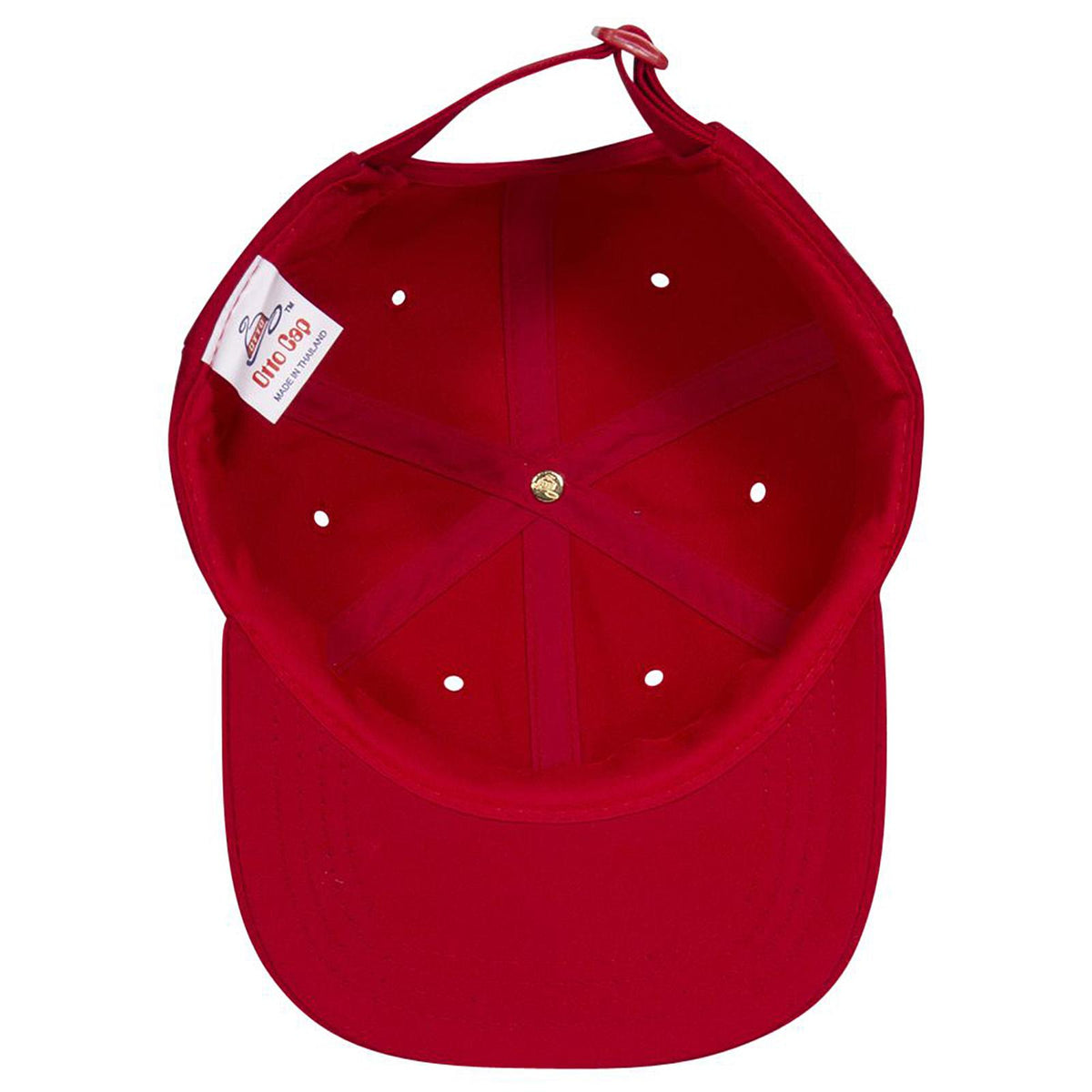 Inside View of 002 - Red OTTO CAP 6 Panel Low Profile Baseball Cap