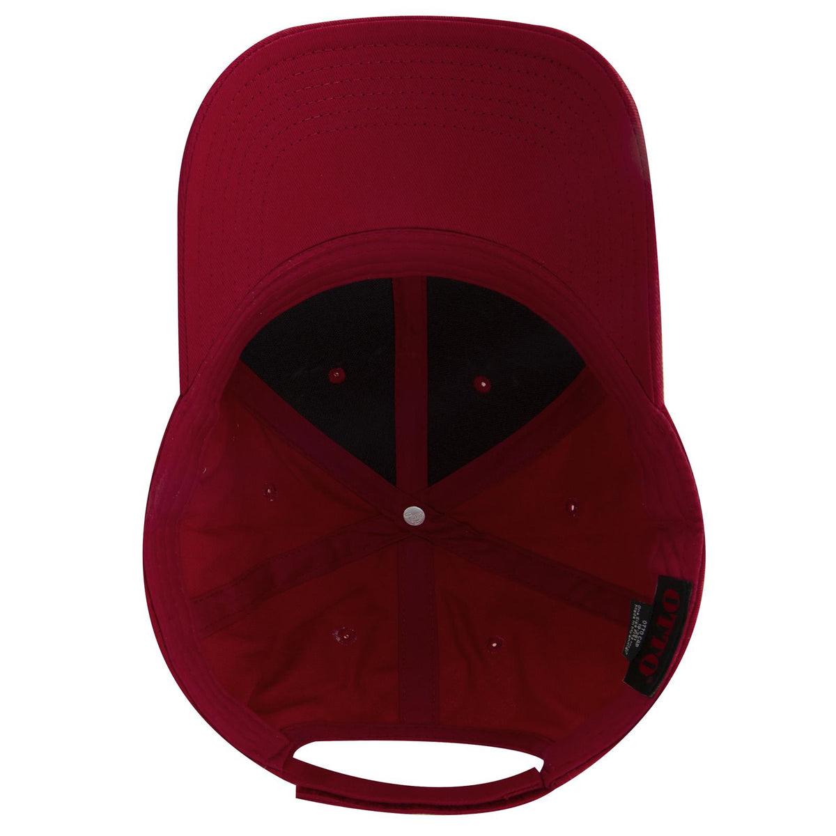 Inside View of 002 - Red OTTO CAP 6 Panel Low Profile Baseball Cap