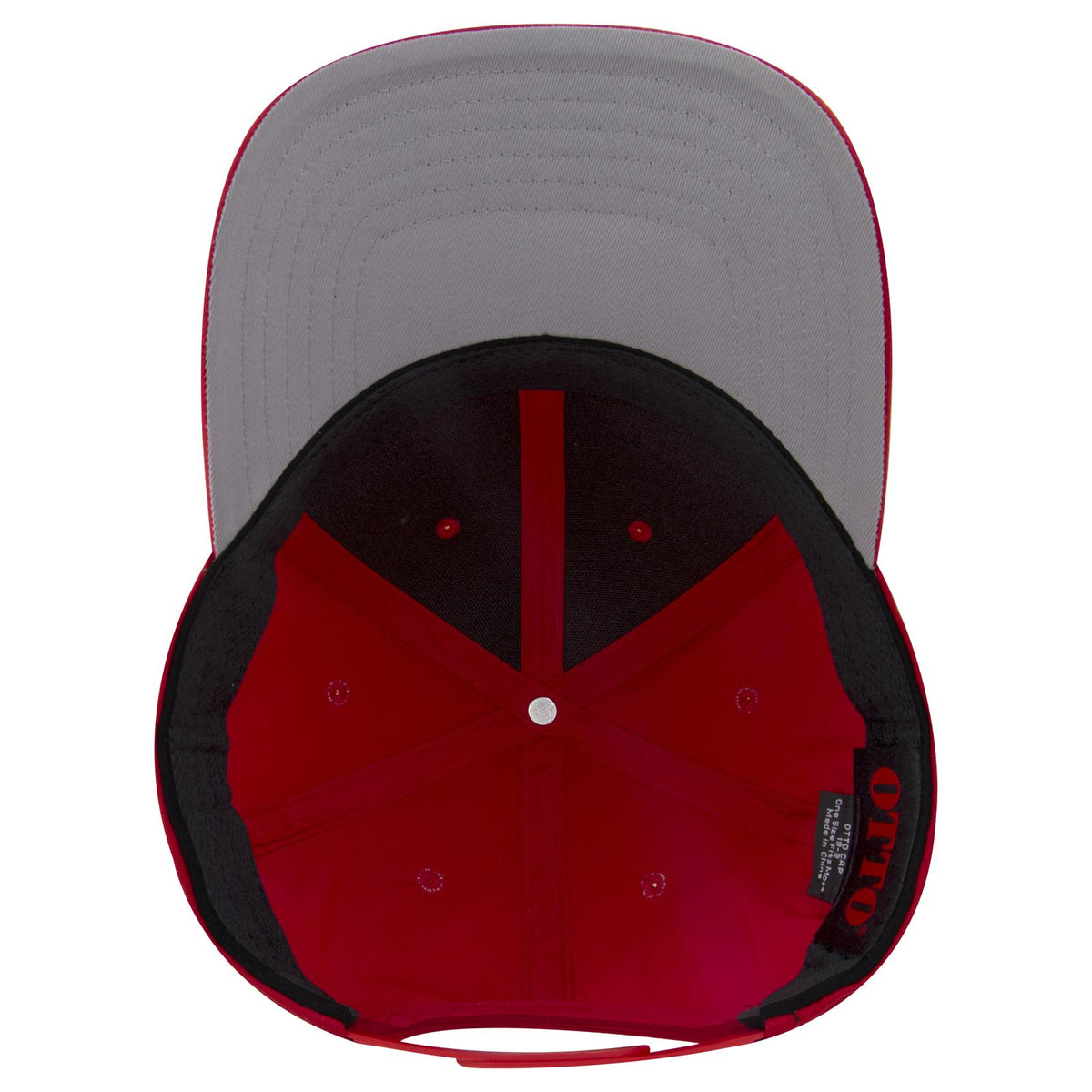 Inside View of 002 - Red OTTO CAP 6 Panel Low Profile Baseball Cap